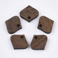 thumbnail image 1 of 10pcs Walnut Wood Charms Saddle Brown 11.5x12x2.5~3mm Hole: 1.6mm, 1 of 2