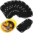 thumbnail image 2 of 12-Pack Washable Hard Hat Sweatband Liner - Reusable Snap Sweat Band - Blue/Gray, Cotton, Medium 2 of 5