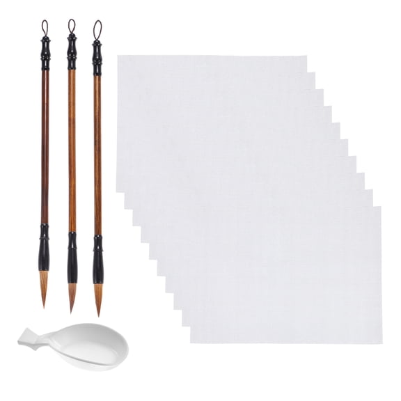 10pcs Water Writing Cloth, Calligraphy Reusable Writing Cloth Paper Blank Brushes Chinese Calligraphy Set