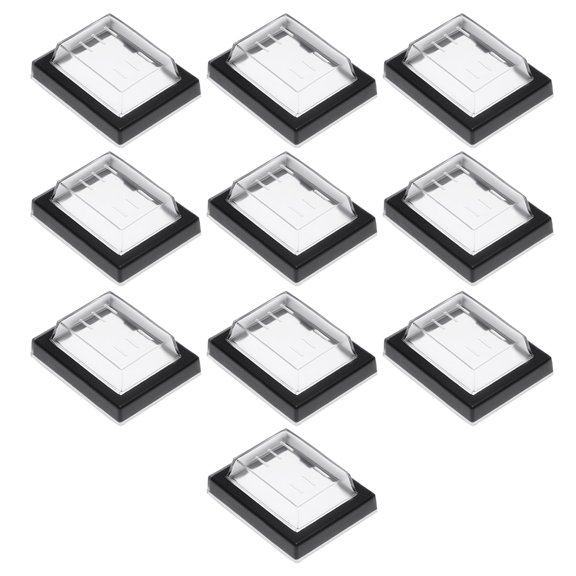 10pcs, Waterproof Case Switch Covers Caps Protectors Clear Black Rectangle Splash for Boat Rocker Switch