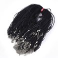 thumbnail image 1 of 10pcs Waxed Cord and Organza Ribbon Necklace Making with Iron Lobster Claw Clasps Platinum Black 17.6 inch~17.8 inch(45~45.5cm) 7mm, 1 of 3