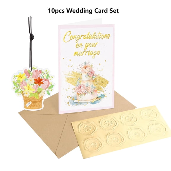 10pcs Wedding Card Set Wedding Gift Air freshener Card Home Pendant Sealed Envelope Includes Blank Inside
