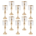 thumbnail image 1 of 10pcs Wedding Flower Gold Vase Flower Holders Stand Centerpieces for Wedding Dining Table Decor, 1 of 17