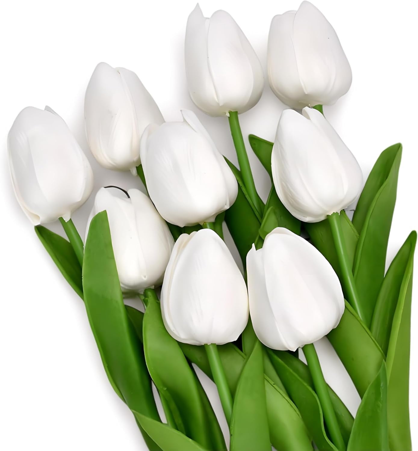10pcs White Artificial Flowers Fake Tulips 13" Silk Flower for Home