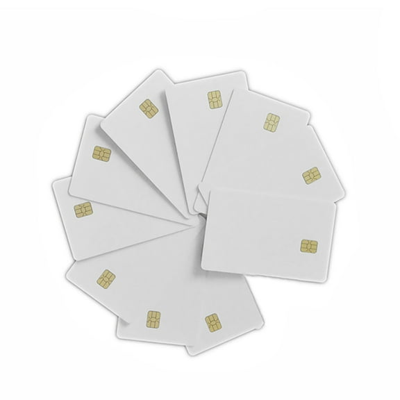 10pcs White Cards ISO7816 RFID Contact SLE 4442 Chip PVC Smart IC Cards Wholesale Lot For Rental Library Management 10 Pack