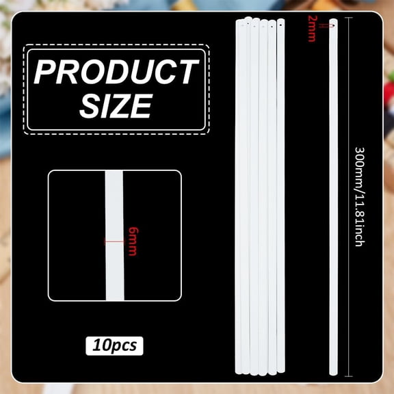 10pcs White Metal Boning 11.81 x 0.24 Inch Corset Strips White Webbing Boning for Bridal Dress Bustle Handmade Craft Wedding Dresses DIY Sewing Supplies