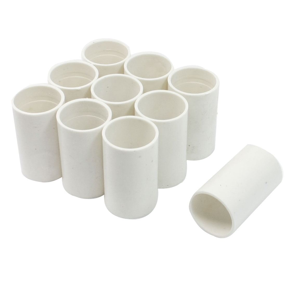 10pcs White PVC Tube Couplers Straight Pipe Connectors 20mm Diameter