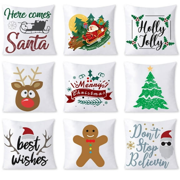 10pcs White Sublimation Blank Polyester Pillow Case Cushion Cover Square Pillow Cover with Zipper