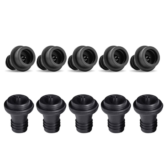 10pcs Wine Stopper Wine Pump Wine Preservers Aerators Black Caps Stopper Plug