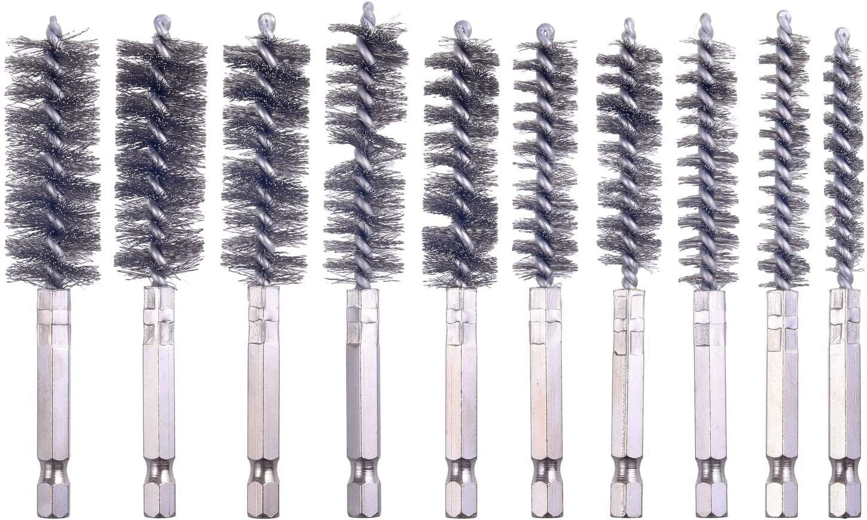 10pcs Wire Bore Brushes Steel Wire Brushes Cleaning Brush Set Metal