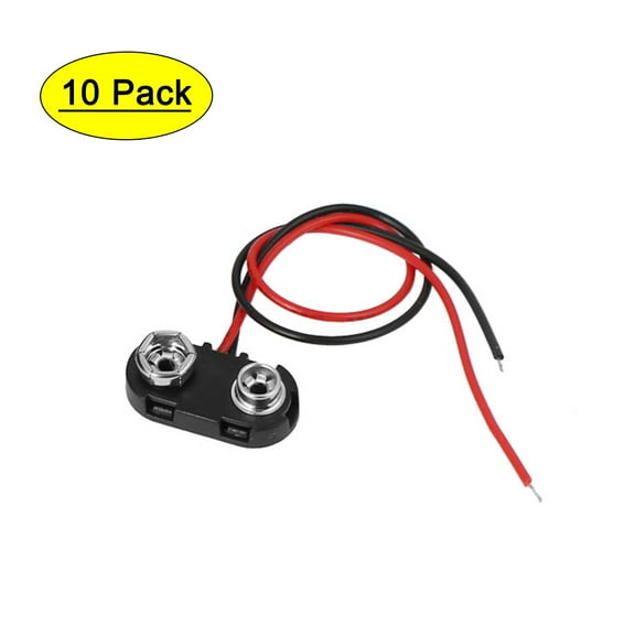 10pcs Wire Connect 9V Battery Clip Connectors Cell Holder Buckle Leads 15cm 6F22