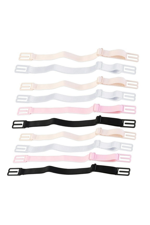10pcs Women Adjustable Bra Strap Clips Non-slip Bra Buckle Elastic Bra Straps Holder (Random Style)