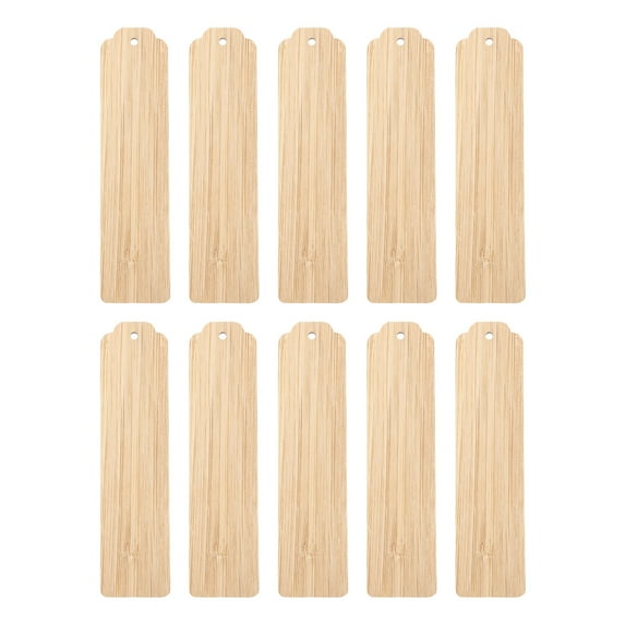10pcs Wood Blank Bookmarks Unfinished Tags for Creative Wooden Craft Projects