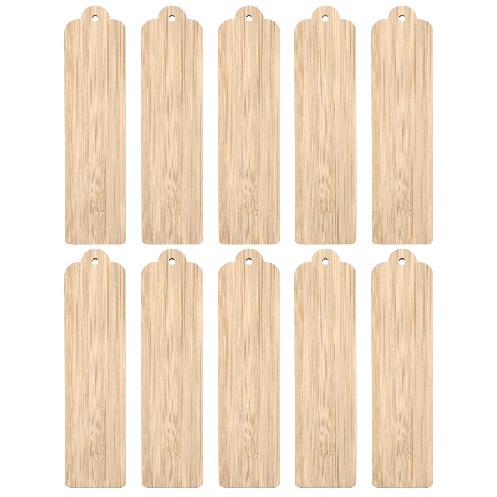 Craftdady 24pcs Blank Wooden Bookmarks Unfinished Rectangle Bamboo Book Marks With Colorful Tassels For Diy Bookmarks Hanging Tags Ornaments