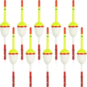 10pcs Wood Slip Bobbers Fishing Floats and Bobbers Spring Oval Stick Slip Floats for Crappie Fishing