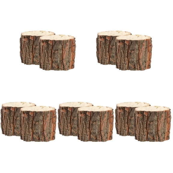 Supvox Light Brown Wood Stump Flower Pot Rustic Style for Indoor Use