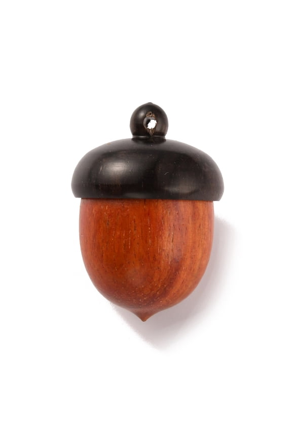10pcs Wooden Acorn box Jewelry Pendants Autumn Acorn Charm with Screw Cap Dyed Secret Canister Chocolate 30x21mm Hole: 1.5mm Inner Diameter: 14x17mm