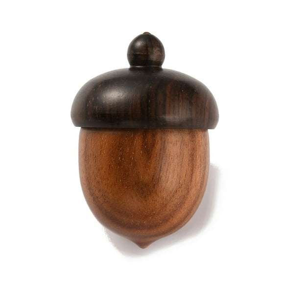 10pcs Wooden Acorn box Jewelry Pendants Autumn Acorn Charm with Screw Cap Dyed Secret Canister Sienna 30x21mm Hole: 1.5mm Inner Diameter: 14x17mm