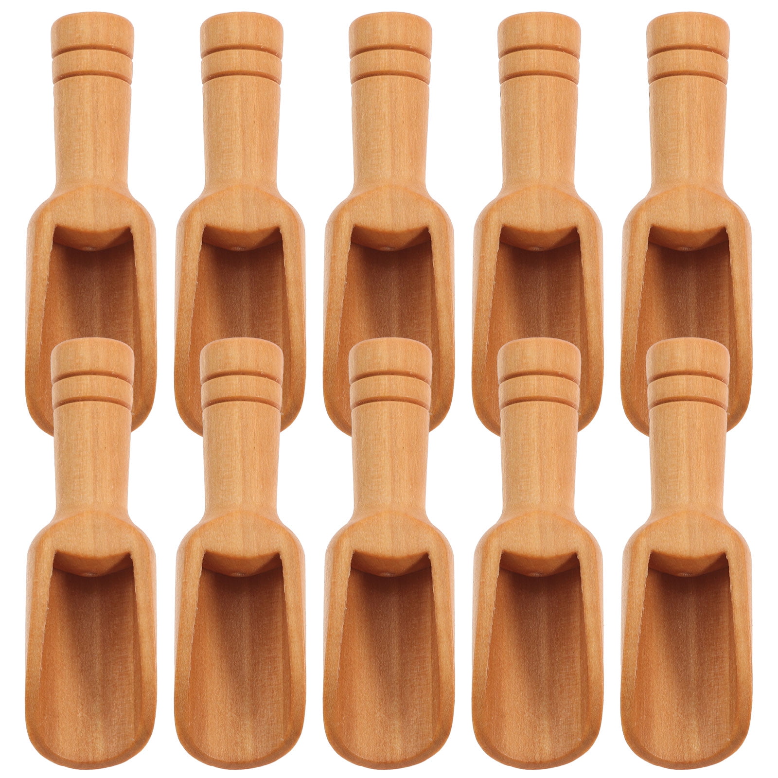 10pcs Wooden Bath Salts Scoops Wooden Coffee Wood Scooper for Sugar