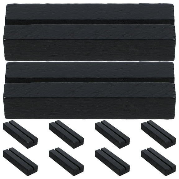 Minkissy Desktop Card Holder Wooden Photo Display Base Black 10Pcs 3.1X1.0X0.6In