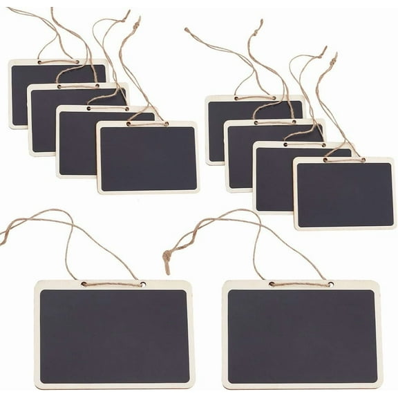 10pcs Wooden Chalkboards Hanging Chalkboard Signs Cute Erasable Liquor Decanter Labels with String Message Board Tags DIY for Food Labels Wedding Parties Place Cards 6x8cm (2x3 inch)