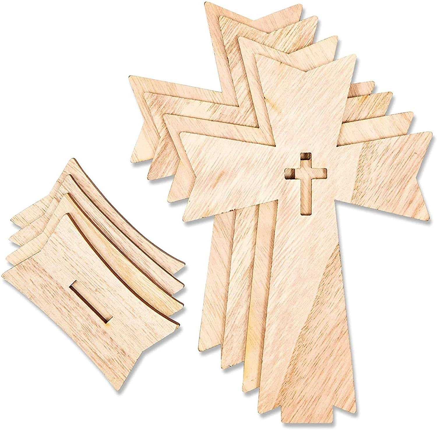 10pcs Wooden Cross Ornaments Wooden Cross Catholic Wood Crosses for Crafts  