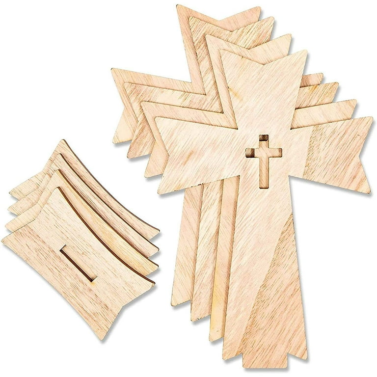 10pcs Wooden Cross Ornaments Wooden Cross Catholic Wood Crosses for Crafts