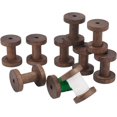 thumbnail image 1 of 10pcs Wooden Empty Spools 2.4x1.9 inch Coffee Empty Thread Spools Large Wood Empty Bobbins Natural Wire Weaving Bobbins Wooden Bobbins for Arts and DIY Crafts Sewing Supplies, 1 of 9