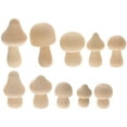 thumbnail image 1 of 10pcs Wooden Mushroom Assortment Unpainted Mushroom Wooden Mushroom Model, 1 of 8