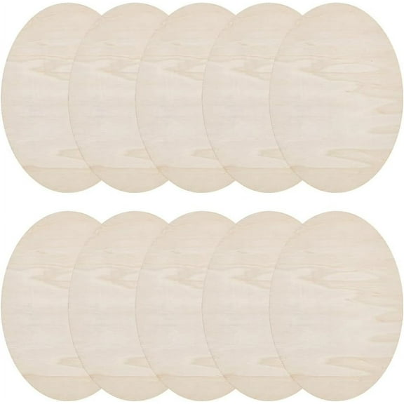 10pcs Wooden Oval Cutout 6 x 8.8 Inch Unfinished Beech Wooden Blank Slices Crafts Wood Oval Cutout Shape DIY Plank Cutout Christmas Craft Supplies for Artist Painting Door Hanger Sign Decor
