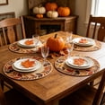 10pcs Woven Fall Leaf & Branch Patterned Round Placemat Set, Heat-Proof ...