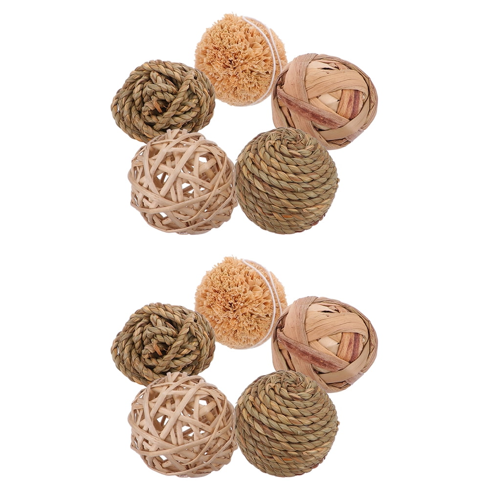 10pcs Woven Rattan Balls Decorative Ball Vase Bowl Filler for Tabletop