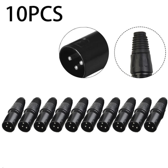 10pcs XLR DMX 3 Pin Male Connectors Microphone Audio Cables Plug Connectors MIC Snake Plug Cable Connector