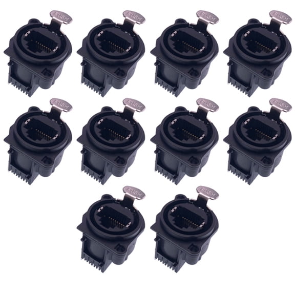 10pcs XLR RJ45 Socket Bent Needle Connector Square Shape PCB Panel Mount Chassis XLR Adapter Connector