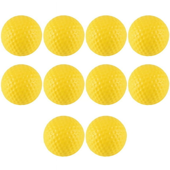 10pcs Yellow Soft Elastic Indoor Practice PU Golf Ball