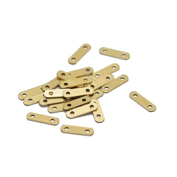 10pcs Yellow golden Filled Spacer Bars 1/20 golden Filled Cadmium Free & Nickel Free & Lead Free Oval 7.5x2.2x0.3mm Hole: 1mm