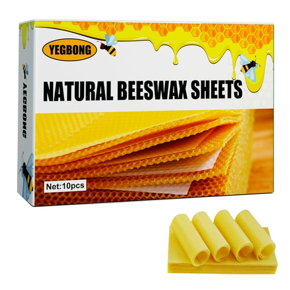 10pcs/box Beeswax Foundation Sheets for Candle Making Natural Bees Wax Honeycomb