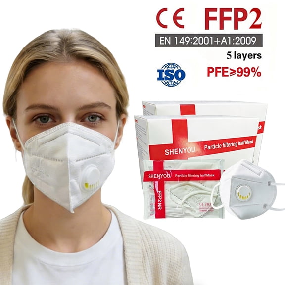 10pcs/box ffp2 adult mask with valve EU CE certification face mask anti droplet filter headwear mouth masks