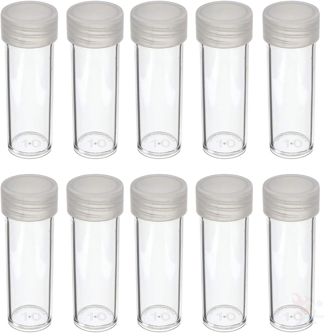 10pcs coin storage tubes dime coin tubes round clear coin tubes with