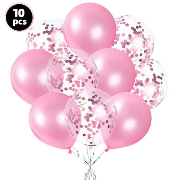 10pcs colorful Pearl Pastel confetti Latex balloon Globos Valentine's Day birthday party decoration Valentine balloons set (Pink)