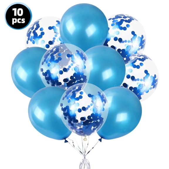 10pcs colorful Pearl Pastel confitti Latex balloon Globos Valentine's Day birthday party decoration Valentine balloons set (Blue)