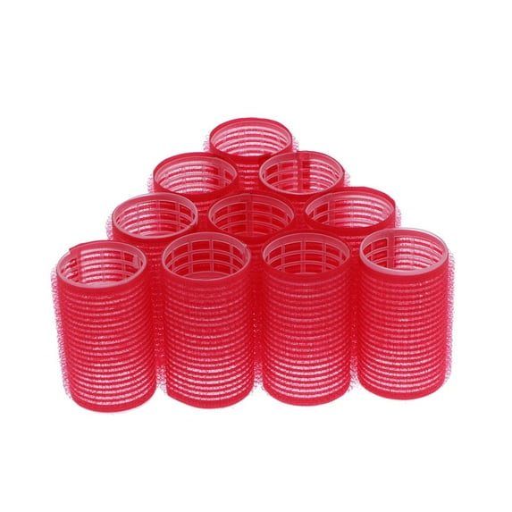 10pcs grip by self Set, 8 Sizes Self Holding Hair Clips Hairdressing Curlers for Women, Men 36mm 10X-red-36mm