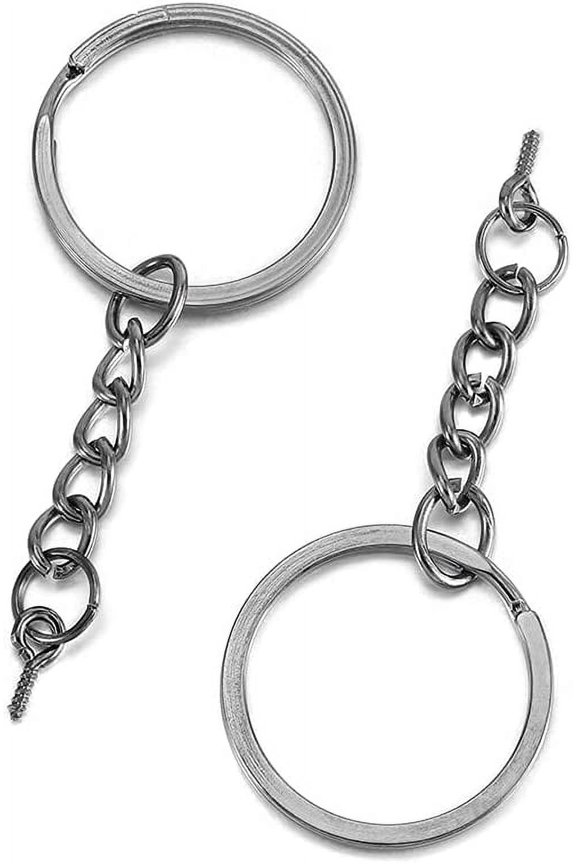 10pcs/lot 25 28 30mm Screw Eye Pin Key Chain Key Ring with Eye Screws Round Split Keyrings for DIY Jewelry Making Accessories (Rose Gold, 30 mm)