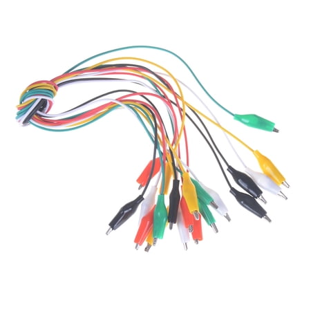 10pcs /lot Double-ended Test Leads Alligator Crocodile Roach Clip Jumper Wire WL