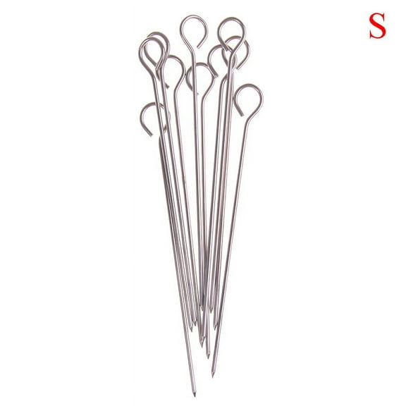 10pcs meat goose Round Roast Skewers Stick Stainless Steel BBQ Needle