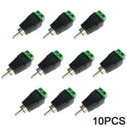 10pcs of Speaker Wire Cable to Audio RCA Male Connector Adapter Plug Jack T4V8