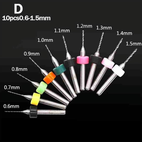 10pcs/set 0.1mm-3mm High Quality Hard Alloy Pcb Print Circuit Board Carbide Micro Drill Bits Tool 0.1mm-3mm For Smt Cnc