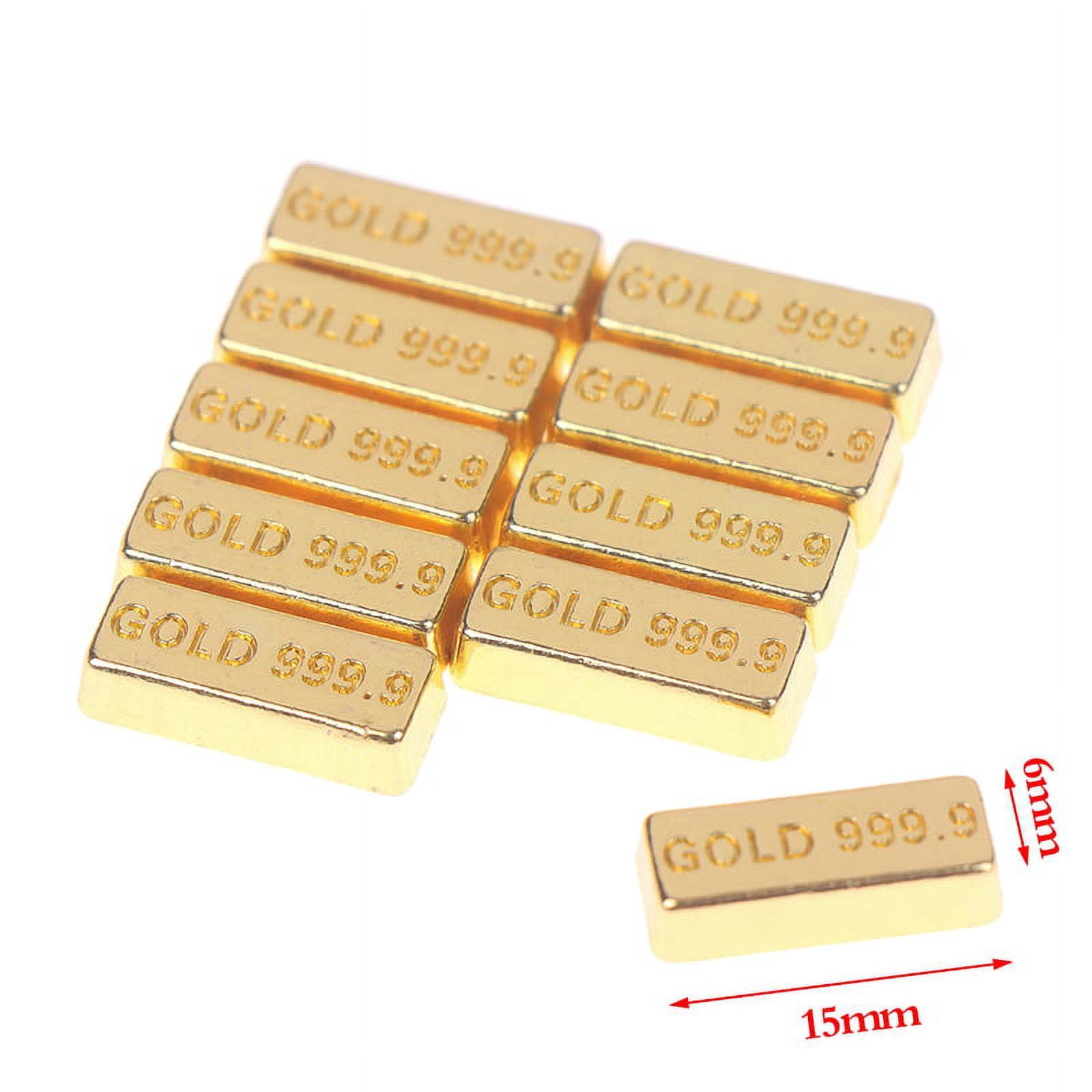 Dollhouse Miniature Gold Pulley Decorations - Set Of 10 Pieces, 1/12 Scale For DIY Crafts & Miniature Scenes
