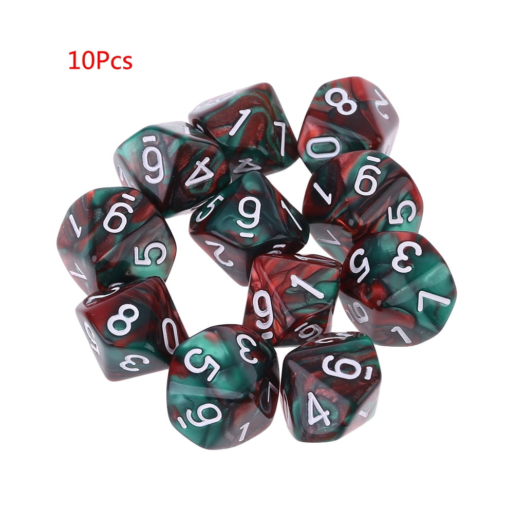 10pcs 10 Sided D10 Dices Role Playing Games Party Favor Board - Foto 3