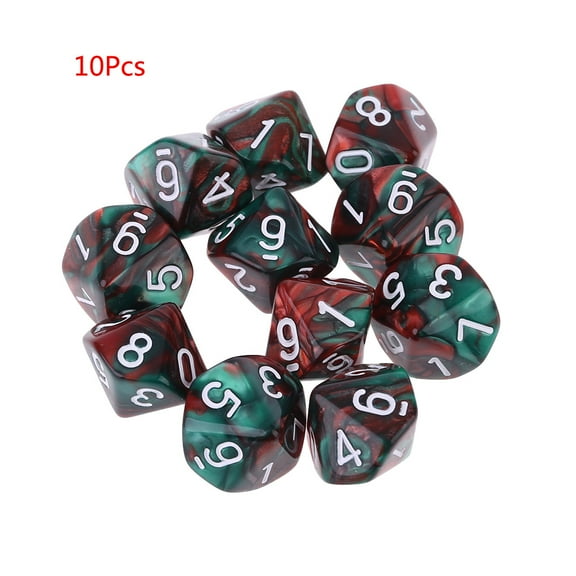 10pcs/set 10 Sided D10 Polyhedral Dices Numbers Dials Desktop Table Board Game